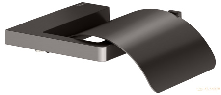 держатель для туалетной бумаги с крышкой keuco moll, 12760350000, титан черный шлифованный 