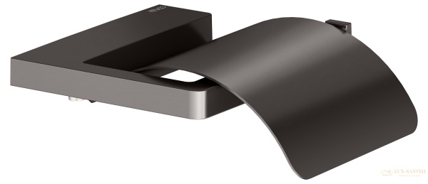 держатель для туалетной бумаги с крышкой keuco moll, 12760350000, титан черный шлифованный 