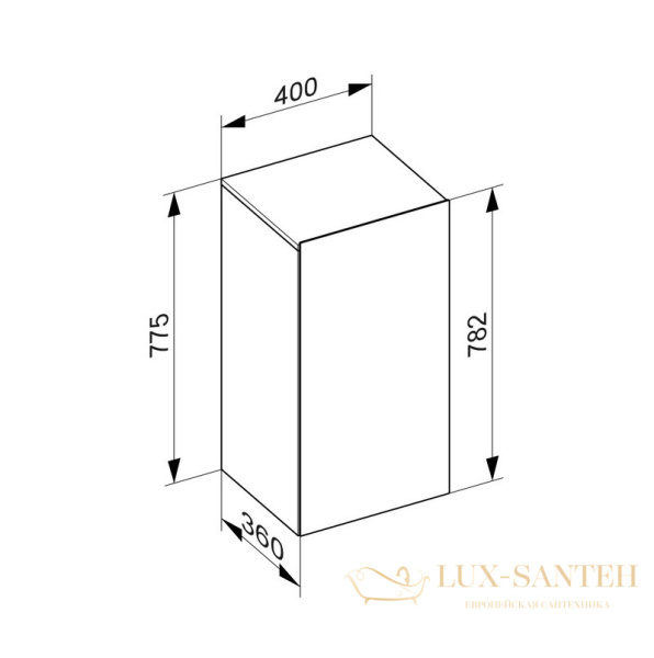 средний шкаф keuco stageline, 32811290001, 400x782x360 мм, к/ф: инокс матовый (лак матовый)/инокс матовый (стекло)