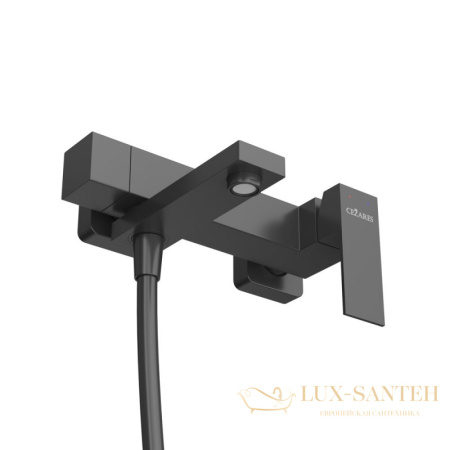 смеситель для ванны cezares slider-vd-nop, с ручным душем, черный матовый