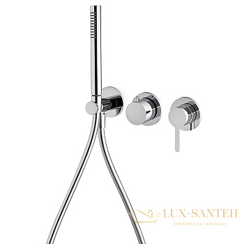 смеситель для душа встраиваемый fima carlo frattini snap f3129wx8cr, с душевым набором, на 2 выхода, хром