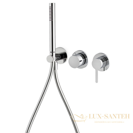 смеситель для душа встраиваемый fima carlo frattini snap f3129wx8cr, с душевым набором, на 2 выхода, хром