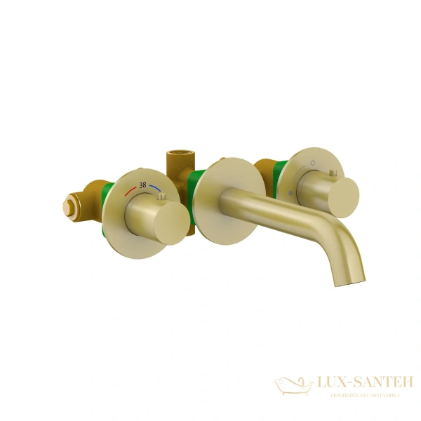 смеситель встраиваемый термостатический для раковины timo saona 2381/17sm, золото матовое