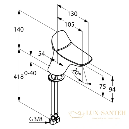 смеситель для раковины kludi ambienta 530260575, хром