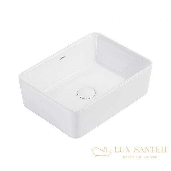 раковина накладная abber rechteck ac2213, 40,5х30 см, белый глянцевый