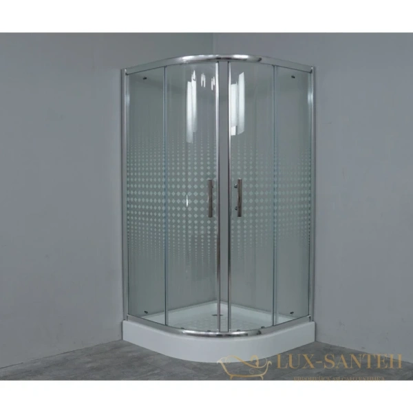 душевой уголок timo tl tl-9001 r с поддоном 90x90 см, стекло прозрачное с рисунком