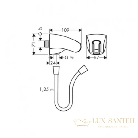 шланговое подключение hansgrohe porter e 27507000 держатель для душа