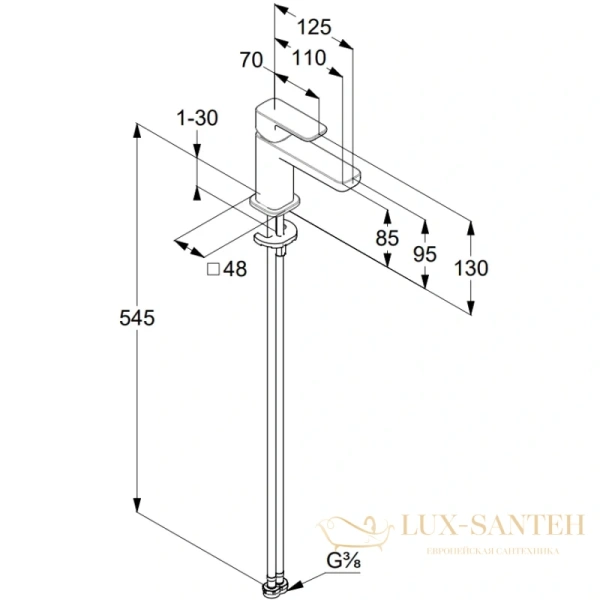 смеситель kludi renon 422905375 для раковины без донного клапана, белый матовый