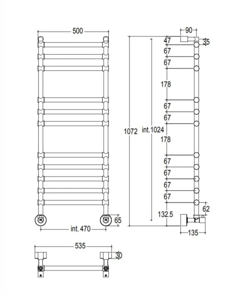 полотенцесушитель водяной margaroli sole 464-11 4644711cr, высота 107.6 см, ширина 53 см, хром