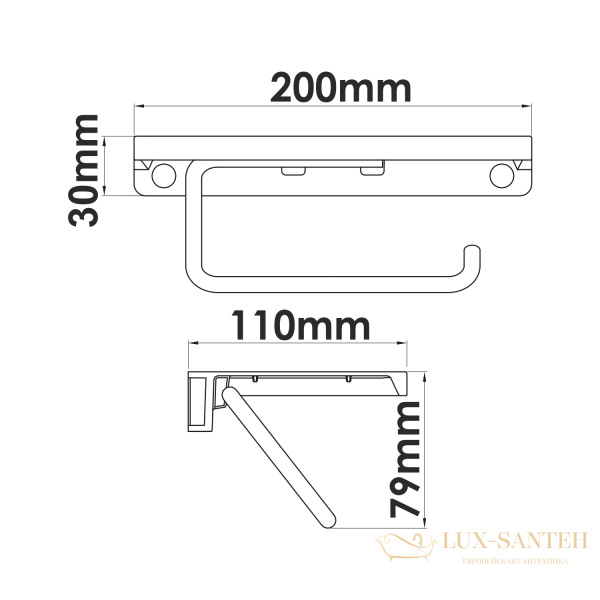 держатель туалетной бумаги с полкой для телефона wasserkraft k-1725, золото