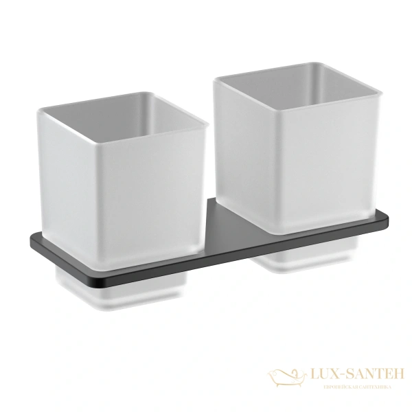 стакан для зубных щеток двойной timo torne 43034/03, черный матовый