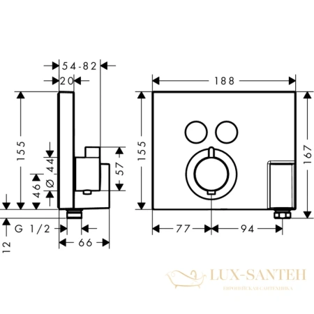 термостат hansgrohe showerselect 15765000, хром