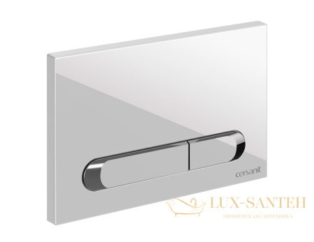 кнопка cersanit estetica пластик белый с рамкой хром, 64111, белый