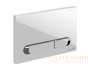 кнопка cersanit estetica пластик белый с рамкой хром, 64111, белый