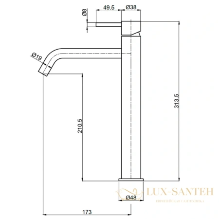 смеситель для раковины aquame siena aqm6214bn, никель брашированный