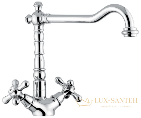 смеситель emmevi deco old 12617/bo для кухни, белый-золото