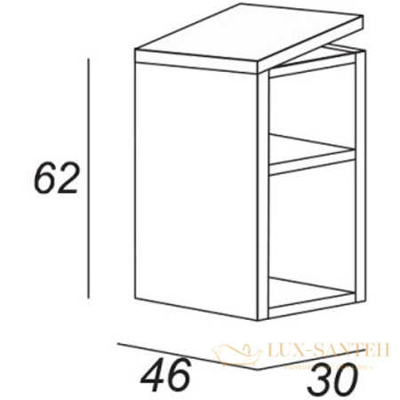 полка cezares urban 55164 30 см, frassino scuro
