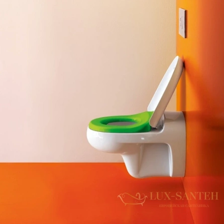 сидение laufen florakids 8.9103.1.072.000.1 для унитаза с микролифтом, белый/зелёный