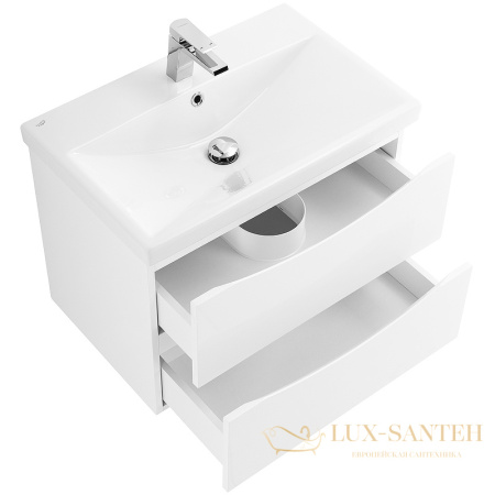 тумба под раковину belbagno marino-cer marino-cer-700-2c-so-bl-p 70 см подвесная, bianco lucido