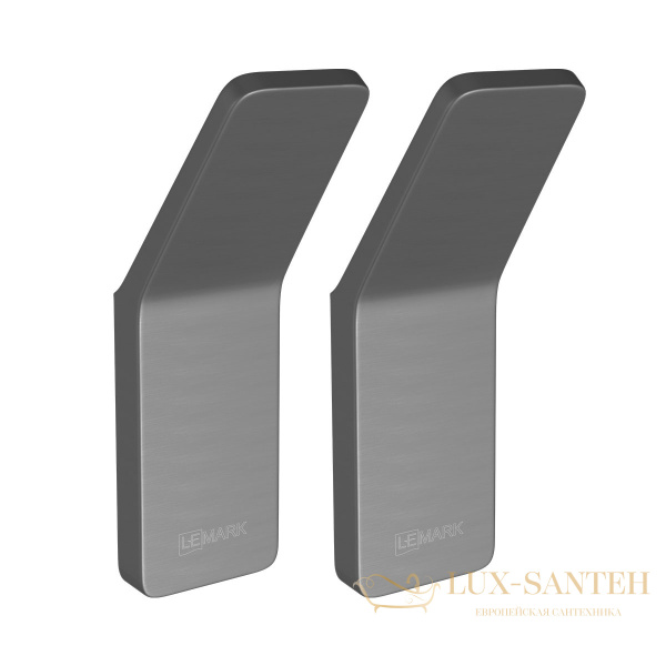 крючок одинарный lemark smooth line 9716003 для полотенец и халатов (2 штуки), графит