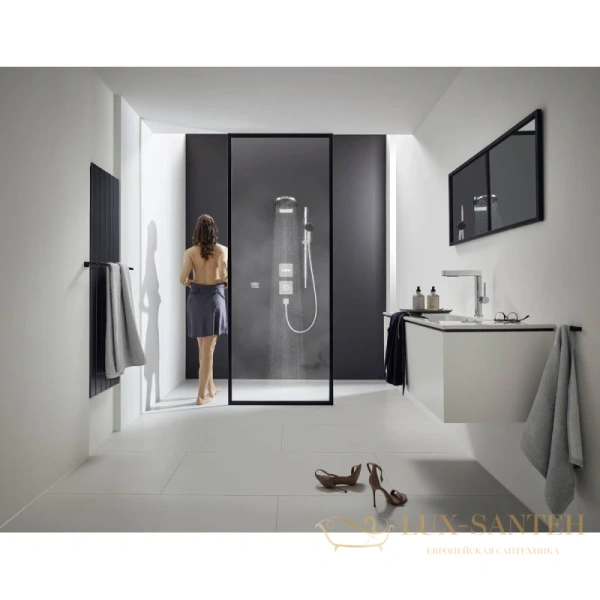смеситель для раковины hansgrohe finoris 76063000 с вытяжным душем 2jet, со сливным клапаном push-open, хром