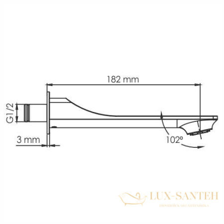 душевая система встраиваемая для ванны 250 мм wasserkraft aisch a5558.180.198.285.194.286.174 thermo, золотой матовый