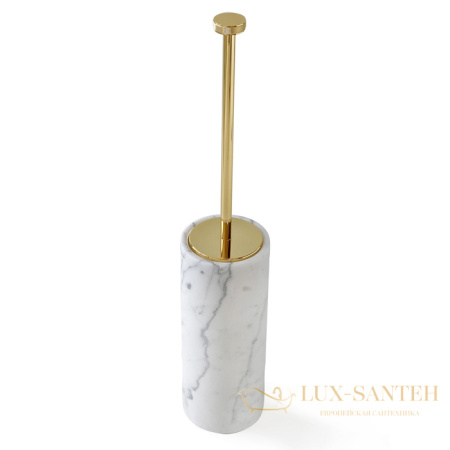 ершик для унитаза напольный 3sc apuana 2.0, ap17alx, мрамор/латунь сатинированная