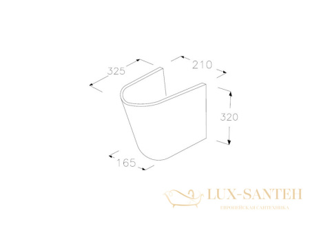 полупъедестал hatria nido y0r601, без креплений, белый глянцевый