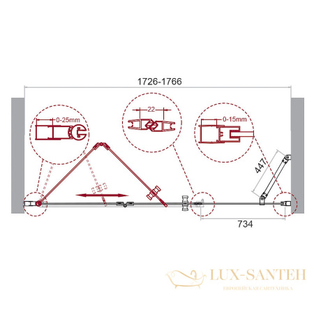 душевая дверь belbagno albano albano-bs-13-80+100-c-cr 180 см профиль хром, стекло прозрачное 