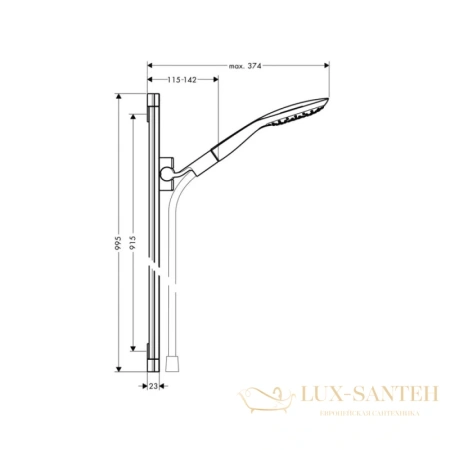 душевой гарнитур hansgrohe puravida 27853400 белый/хром