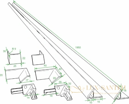 бордюр декоративный для ванн и поддонов aquatek 195 см dekor-0000001, белый глянцевый, комплект
