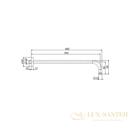 держатель верхнего душа 450 мм, fima carlo frattini showerhead f2138os.45, золото брашированное