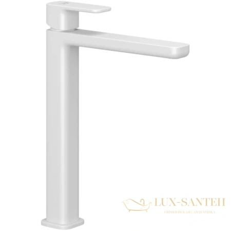 смеситель kludi renon 422985375 для раковины высокий, белый матовый