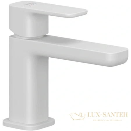 смеситель kludi renon 422905375 для раковины без донного клапана, белый матовый