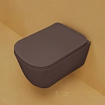 Подвесной безободковый унитаз Kerasan Tribeca 511475, бургундский матовый