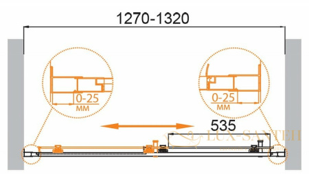 душевая дверь cezares molveno molveno-bf-1-130-c-cr-iv 130 см профиль хром, стекло прозрачное