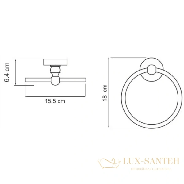 полотенцедержатель-кольцо wasserkraft aland k-8560, хром