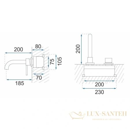смеситель для раковины rea lungo rea-b0371 без донного клапана, черный матовый