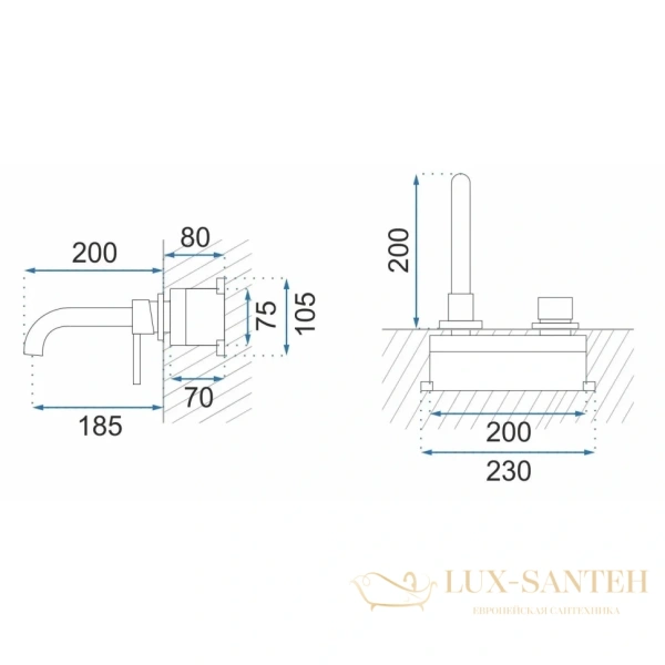 смеситель для раковины rea lungo rea-b0371 без донного клапана, черный матовый