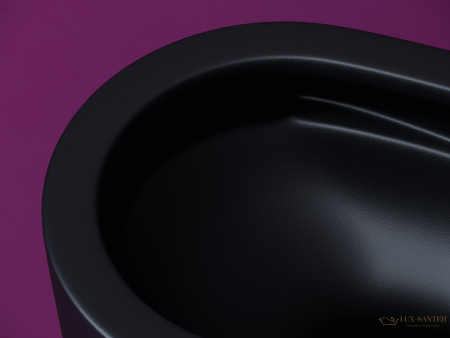 унитаз подвесной ceramica nova ulma, cn4006tmb, смыв торнадо, безободковый, с сиденьем микролифт, черный матовый