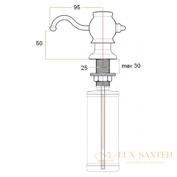 дозатор для жидкого мыла zorg zr-24 cr, хром