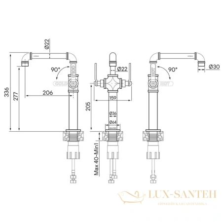 смеситель paulmark loft lo226006-ni для кухни, никель