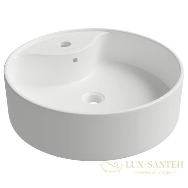 раковина накладная aqueduto espiral esp0610, 460 мм, 1 отверстие под смеситель, белый глянцевый