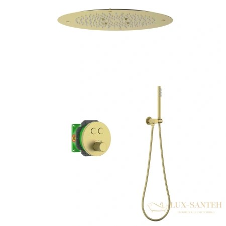 душевая система для душа термостатическая встраиваемая timo saona sx-2370/17sm, золото матовое