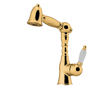 gattoni retro, 6013465dooro, смеситель для мойки с выдвижным "ручным душем",цвет золото