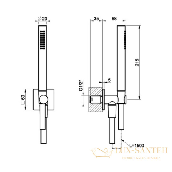 душевой комплект gessi inverso 73523.149, finox brushed nickel
