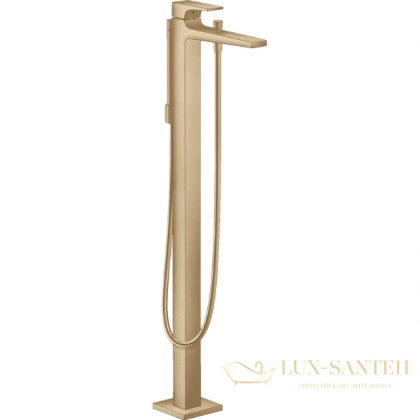смеситель для ванны напольный hansgrohe metropol 32532140, шлифованная бронза