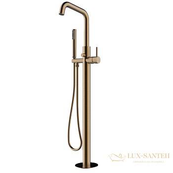 смеситель напольный для ванны bossini teo z00751.022, в комплекте со встроенной частью, бронза