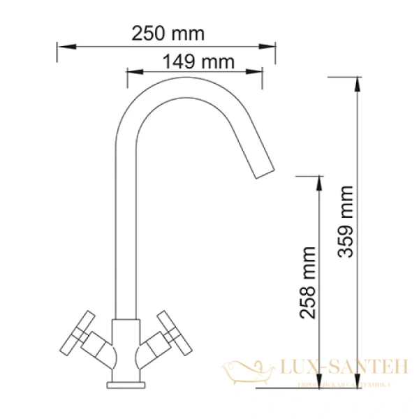 смеситель wasserkraft weser 7847 для кухни, хром