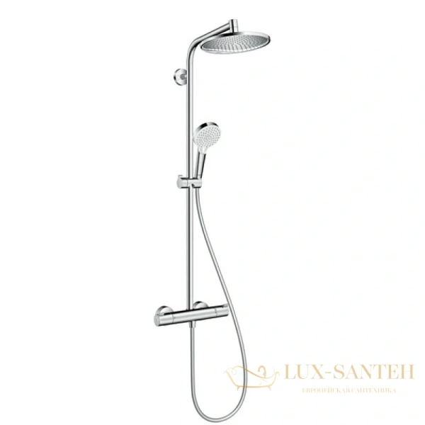 душевой набор hansgrohe crometta s showerpipe 240 1jet ecosmart с термостатом хром 27268000